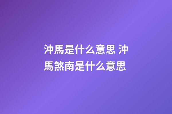 沖馬是什么意思 沖馬煞南是什么意思